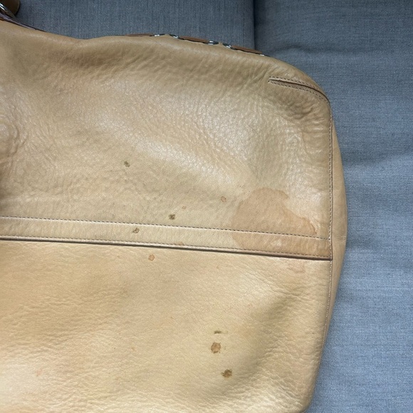 Vintage Coach RARE pebbled leather hobo bag double strap 9350 mustard y2k retro - Picture 9 of 13